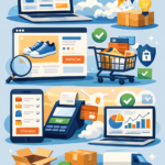 Illustration of e-commerce MVP feature filtering process transforming complex elements into a simple, essential online store interface